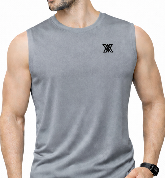 Xaavo Men's Sleeveless Gym T-Shirt | Quick Dry Sports Vest for Workout, Running & Training | Lightweight Breathable Activewear Tank