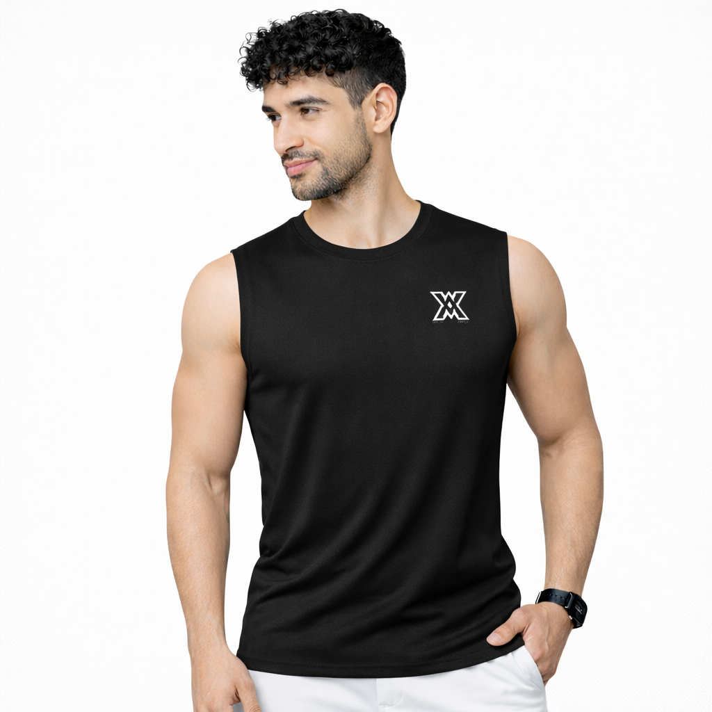 Xaavo Men's Sleeveless Gym T-Shirt | Quick Dry Sports Vest for Workout, Running & Training | Lightweight Breathable Activewear Tank