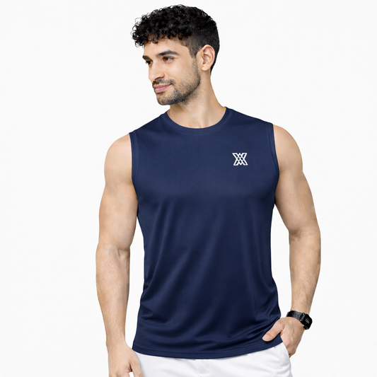 Xaavo Men's Sleeveless Gym T-Shirt | Quick Dry Sports Vest for Workout, Running & Training | Lightweight Breathable Activewear Tank