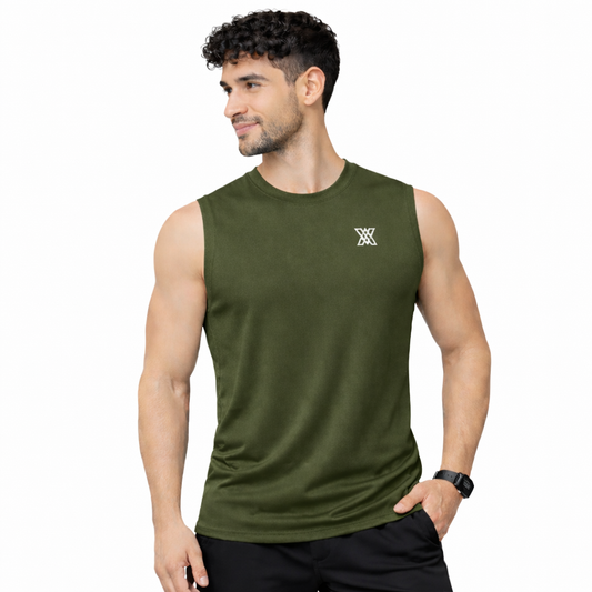 Xaavo Men's Sleeveless Gym T-Shirt | Quick Dry Sports Vest for Workout, Running & Training | Lightweight Breathable Activewear Tank